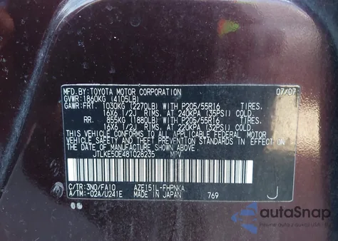 2008 Scion Xb z USA, uszkodzony, nr VIN JTLKE50E481028235